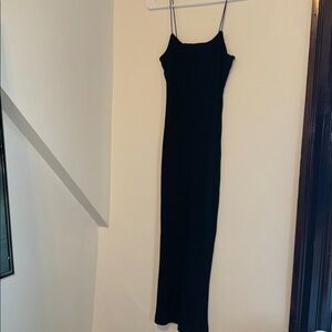 Zara Black Ribbed Maxi Dress